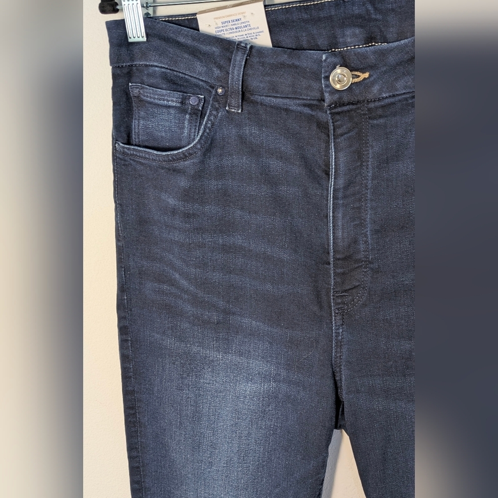 H&M Woman's High Waist Super SKINNY Ankle jeans Blue Size 32 Embrace Denim New - Picture 3 of 12